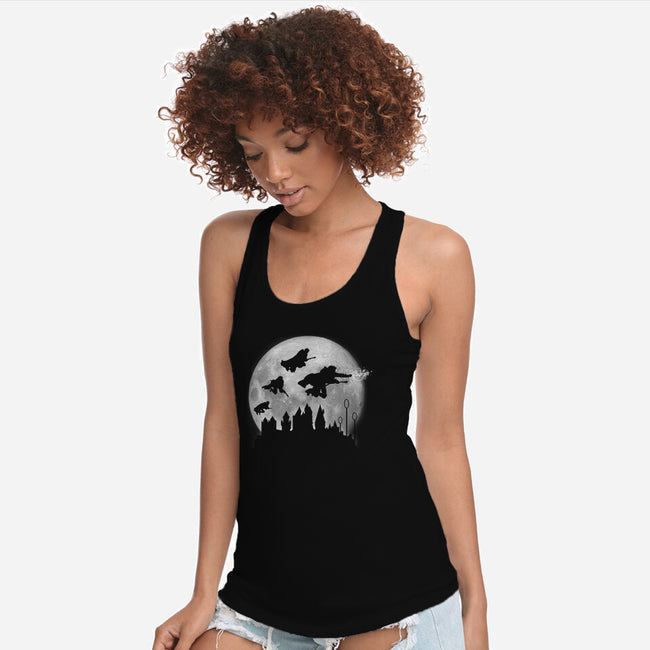 Full Moon Over Hogwarts-Womens-Racerback-Tank-DrMonekers