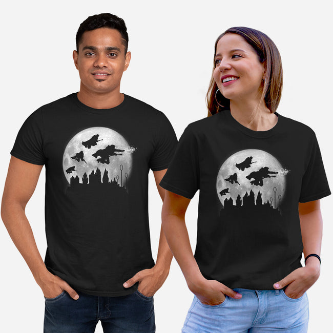 Full Moon Over Hogwarts-Unisex-Basic-Tee-DrMonekers