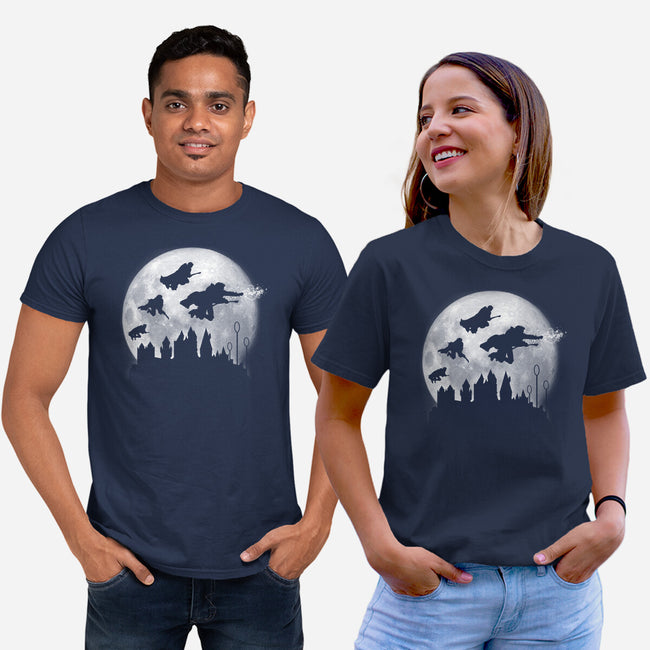 Full Moon Over Hogwarts-Unisex-Basic-Tee-DrMonekers