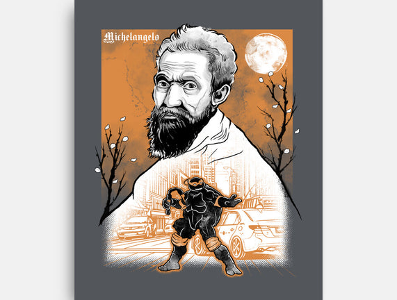 Renaissance Ninja Michelangelo Sumi-E