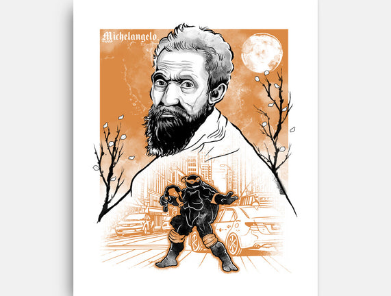 Renaissance Ninja Michelangelo Sumi-E