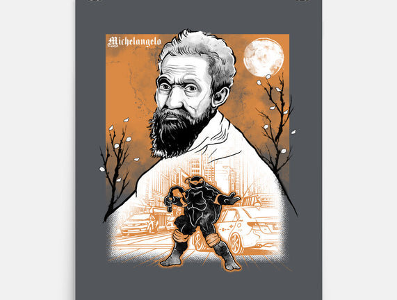 Renaissance Ninja Michelangelo Sumi-E