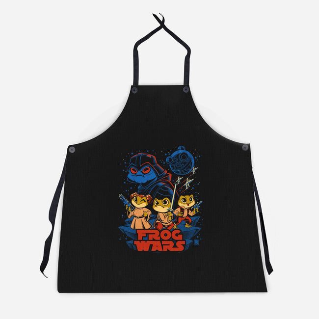 Frog Wars-Unisex-Kitchen-Apron-worlddominationforcats