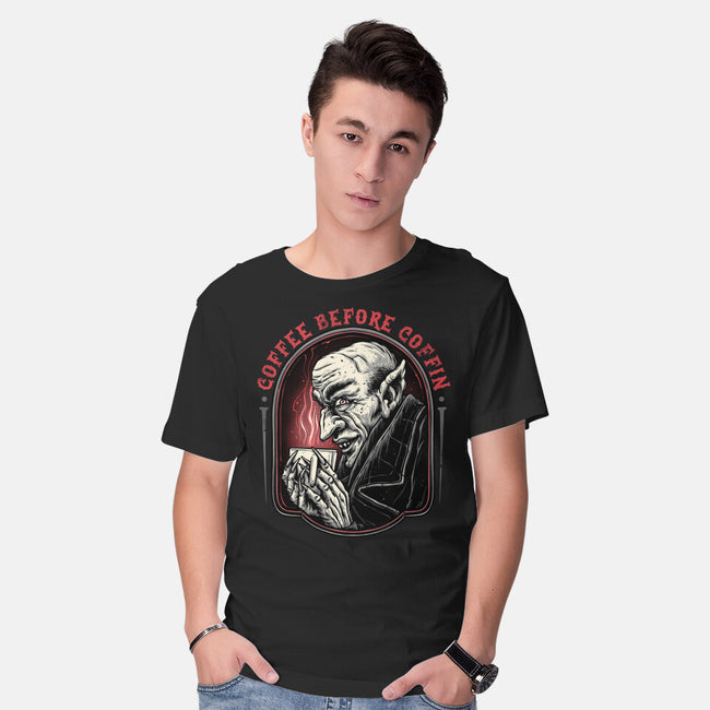 Coffee Before Coffin-Mens-Basic-Tee-glitchygorilla