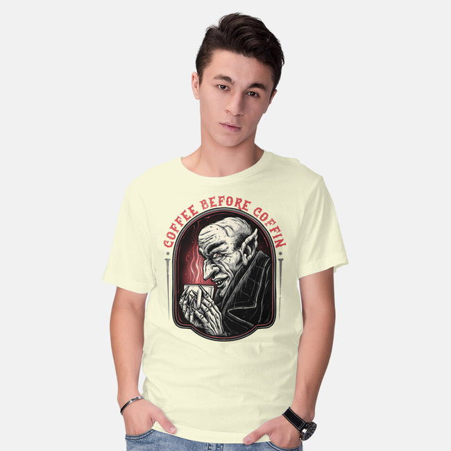 Coffee Before Coffin-Mens-Basic-Tee-glitchygorilla
