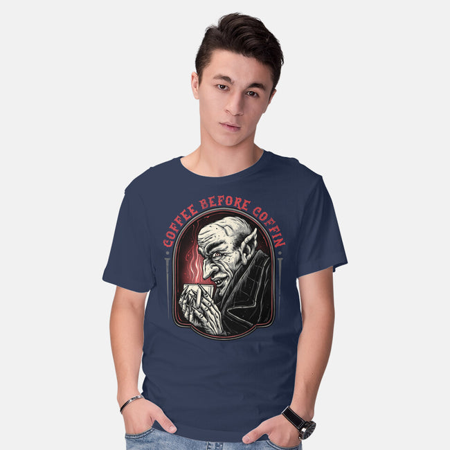 Coffee Before Coffin-Mens-Basic-Tee-glitchygorilla