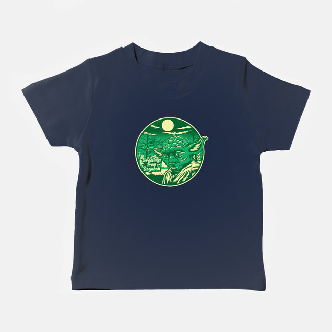 Greetings From The Swamp Planet-Baby-Basic-Tee-SuperEdu