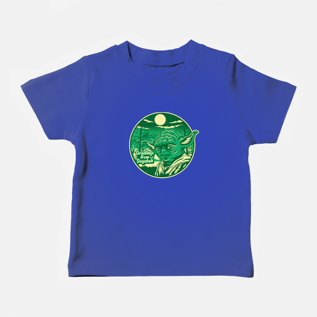 Greetings From The Swamp Planet-Baby-Basic-Tee-SuperEdu