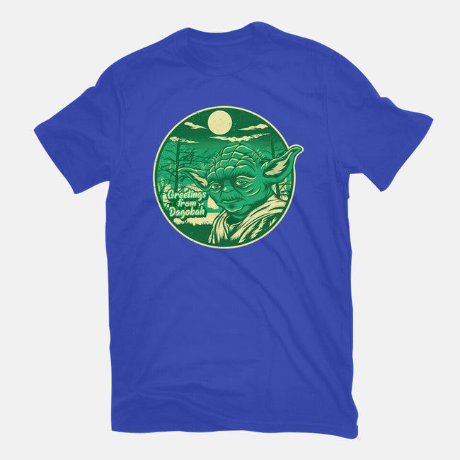 Greetings From The Swamp Planet-Mens-Basic-Tee-SuperEdu