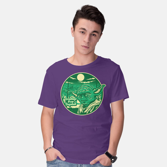 Greetings From The Swamp Planet-Mens-Basic-Tee-SuperEdu