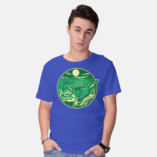 Greetings From The Swamp Planet-Mens-Basic-Tee-SuperEdu