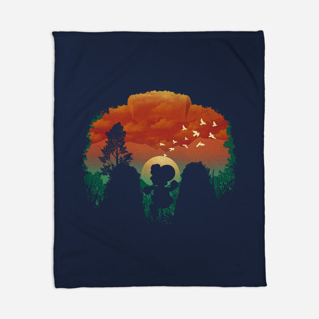 Dinosaur Game-None-Fleece-Blanket-dandingeroz