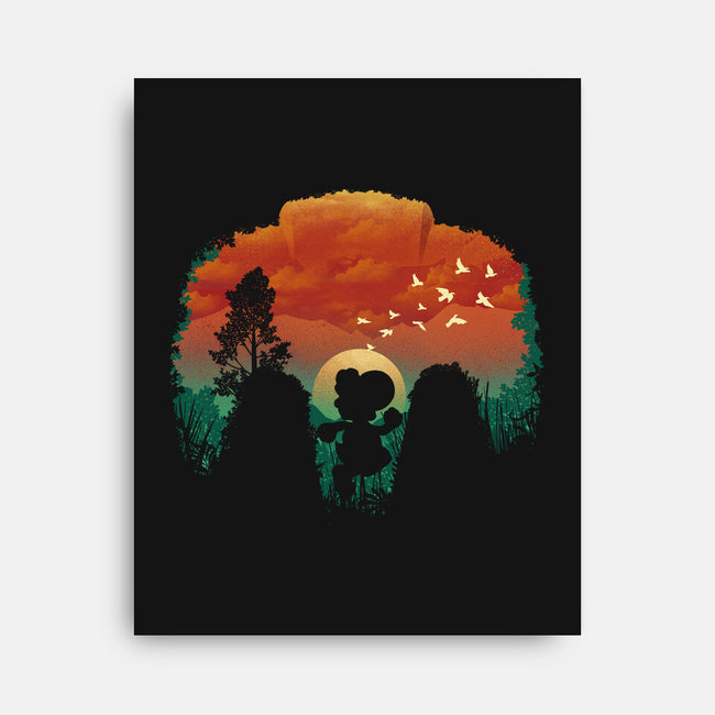 Dinosaur Game-None-Stretched-Canvas-dandingeroz