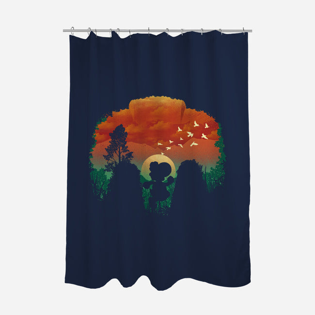 Dinosaur Game-None-Polyester-Shower Curtain-dandingeroz