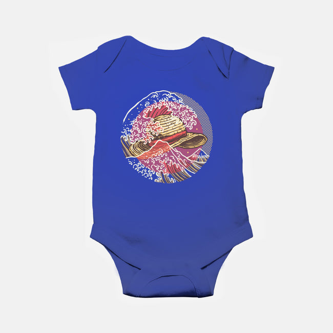 Straw Hat Wave-Baby-Basic-Onesie-glitchygorilla