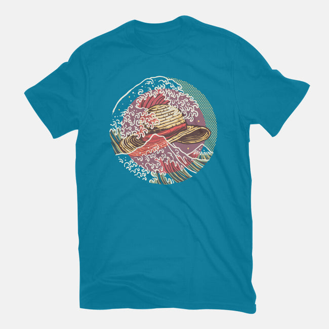Straw Hat Wave-Mens-Basic-Tee-glitchygorilla