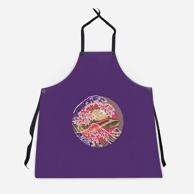 Straw Hat Wave-Unisex-Kitchen-Apron-glitchygorilla