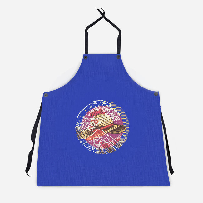 Straw Hat Wave-Unisex-Kitchen-Apron-glitchygorilla