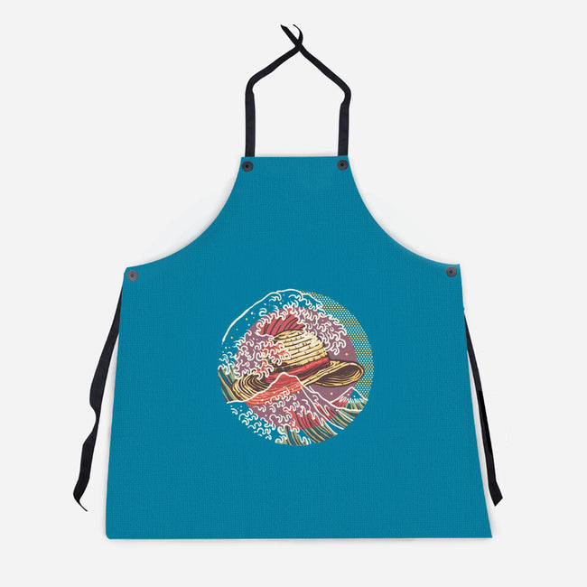 Straw Hat Wave-Unisex-Kitchen-Apron-glitchygorilla