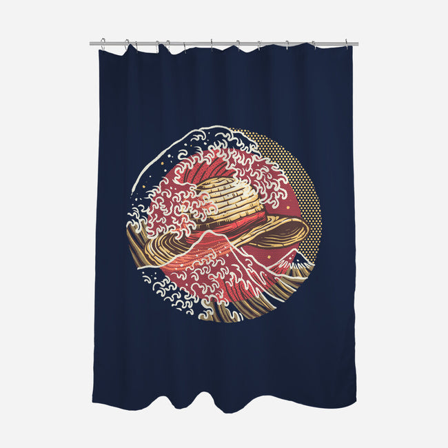Straw Hat Wave-None-Polyester-Shower Curtain-glitchygorilla