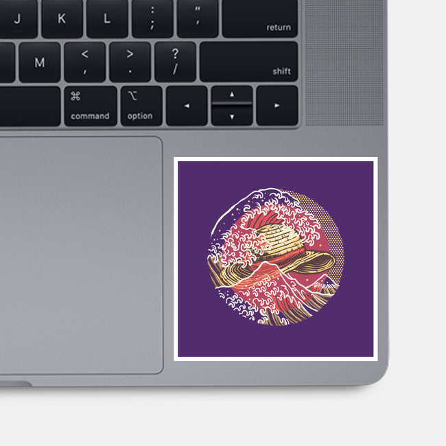 Straw Hat Wave-None-Glossy-Sticker-glitchygorilla