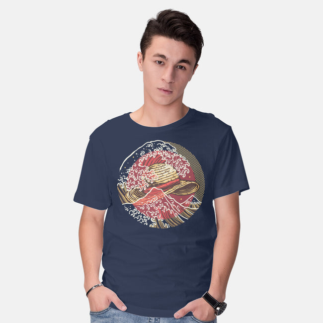 Straw Hat Wave-Mens-Basic-Tee-glitchygorilla