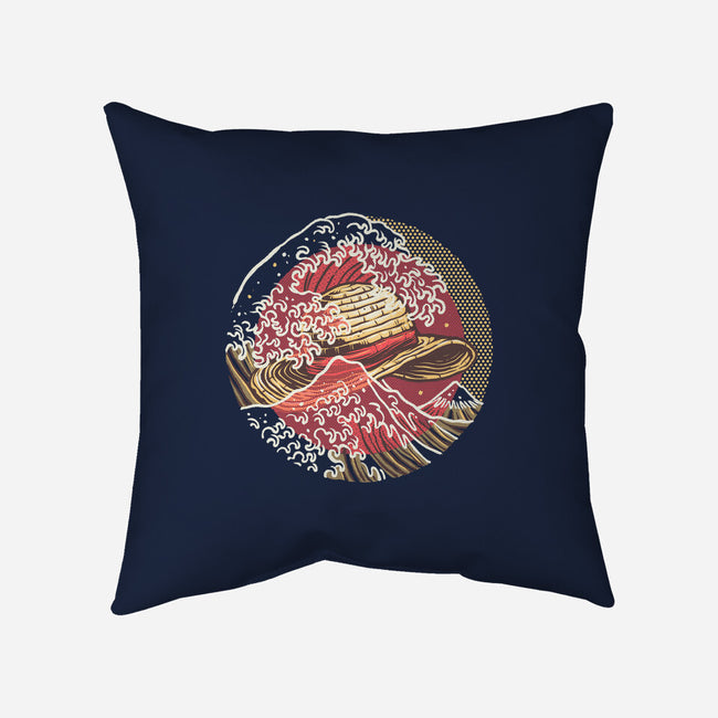 Straw Hat Wave-None-Removable Cover w Insert-Throw Pillow-glitchygorilla