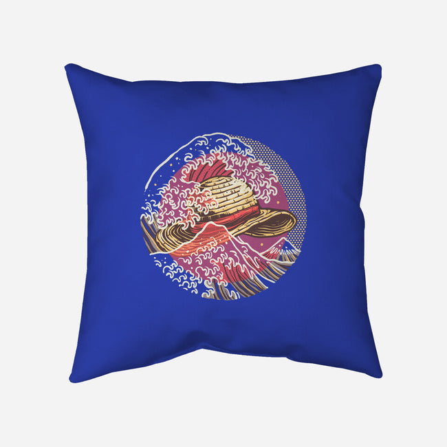 Straw Hat Wave-None-Removable Cover w Insert-Throw Pillow-glitchygorilla