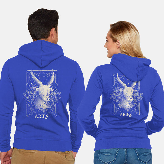 Aries Tarot-Unisex-Zip-Up-Sweatshirt-eduely