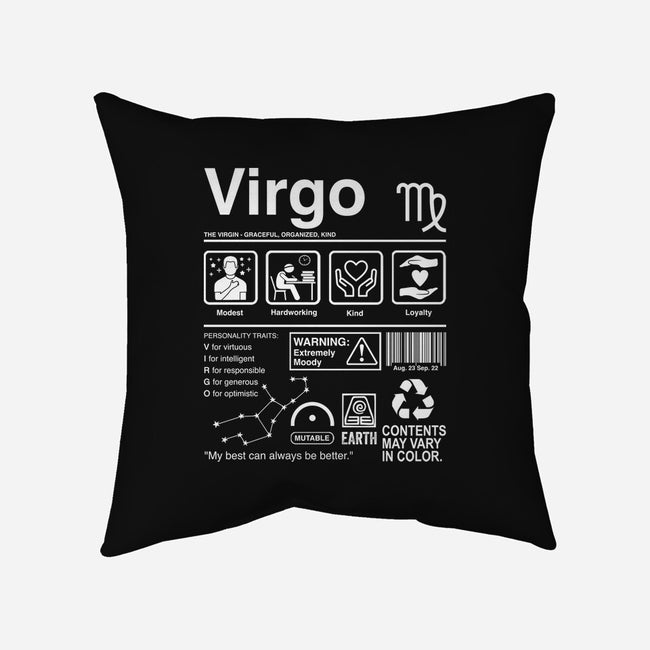 Virgo Label-None-Removable Cover w Insert-Throw Pillow-DrMonekers