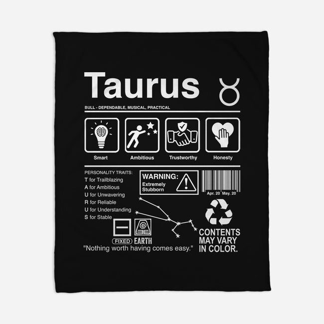 Taurus Label-None-Fleece-Blanket-DrMonekers