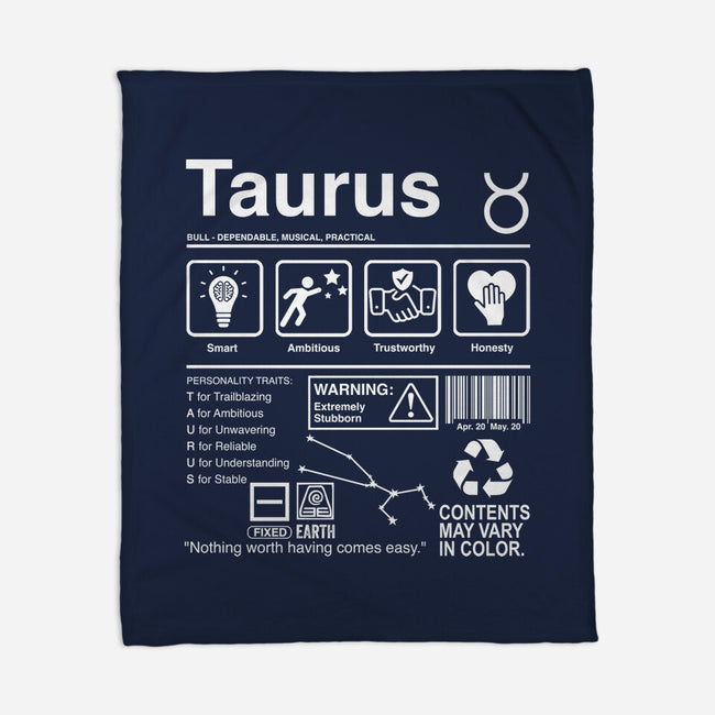Taurus Label-None-Fleece-Blanket-DrMonekers