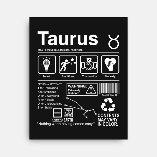 Taurus Label-None-Stretched-Canvas-DrMonekers