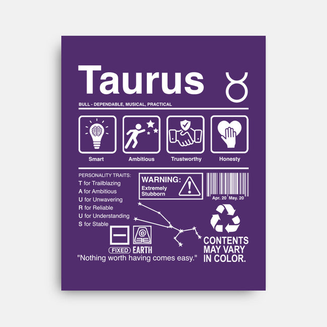 Taurus Label-None-Stretched-Canvas-DrMonekers