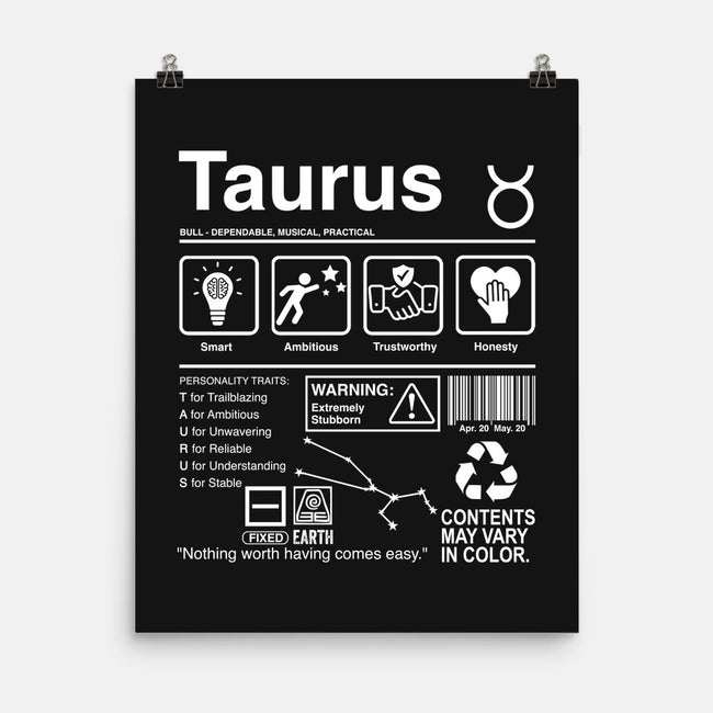 Taurus Label-None-Matte-Poster-DrMonekers