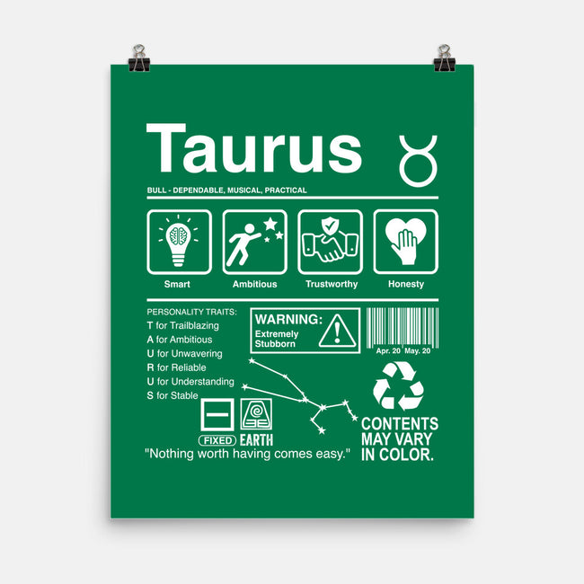 Taurus Label-None-Matte-Poster-DrMonekers