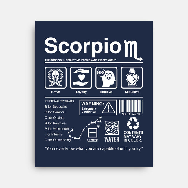 Scorpio Label-None-Stretched-Canvas-DrMonekers