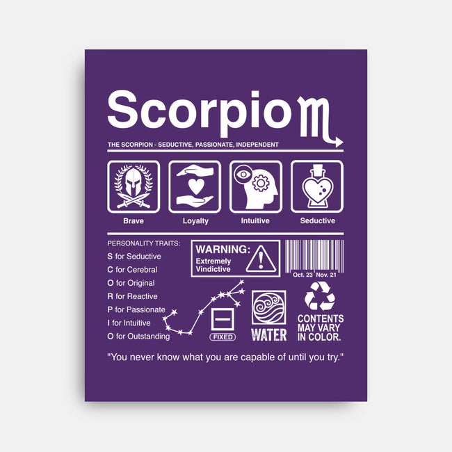 Scorpio Label-None-Stretched-Canvas-DrMonekers