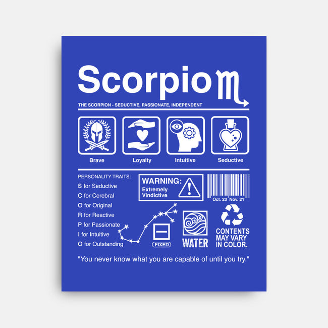 Scorpio Label-None-Stretched-Canvas-DrMonekers