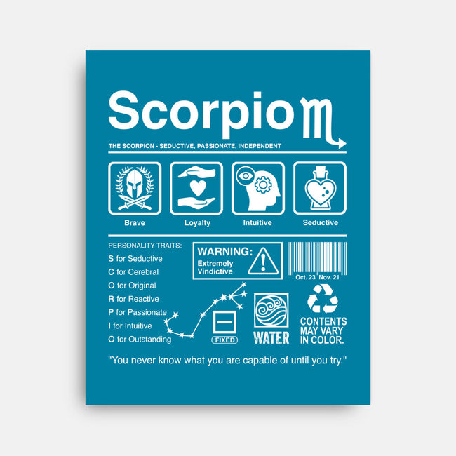Scorpio Label-None-Stretched-Canvas-DrMonekers