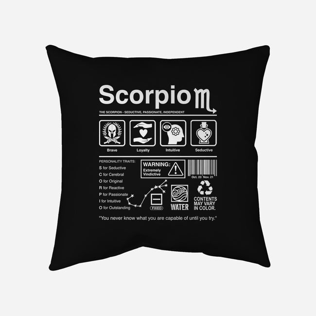 Scorpio Label-None-Removable Cover w Insert-Throw Pillow-DrMonekers