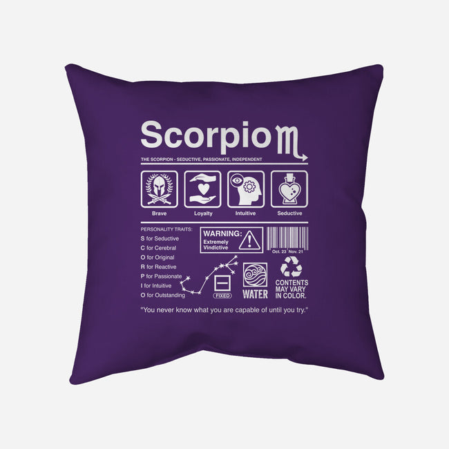 Scorpio Label-None-Removable Cover w Insert-Throw Pillow-DrMonekers
