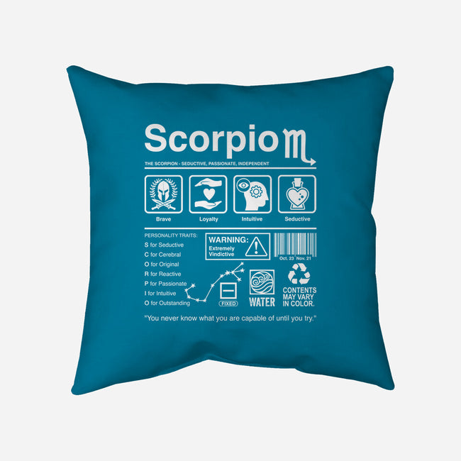 Scorpio Label-None-Removable Cover w Insert-Throw Pillow-DrMonekers