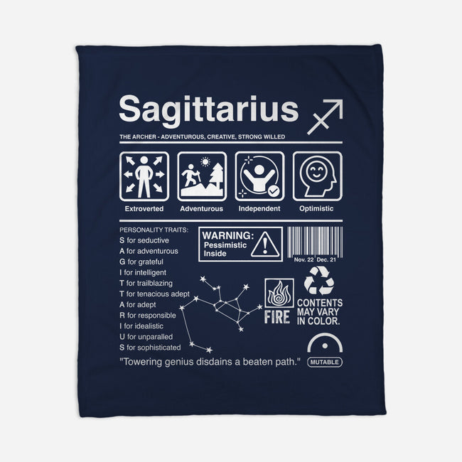 Sagittarius Label-None-Fleece-Blanket-DrMonekers