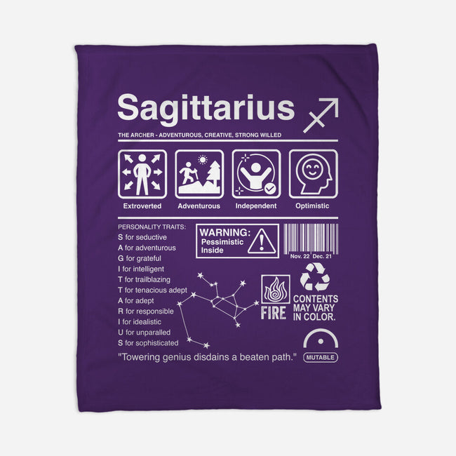 Sagittarius Label-None-Fleece-Blanket-DrMonekers