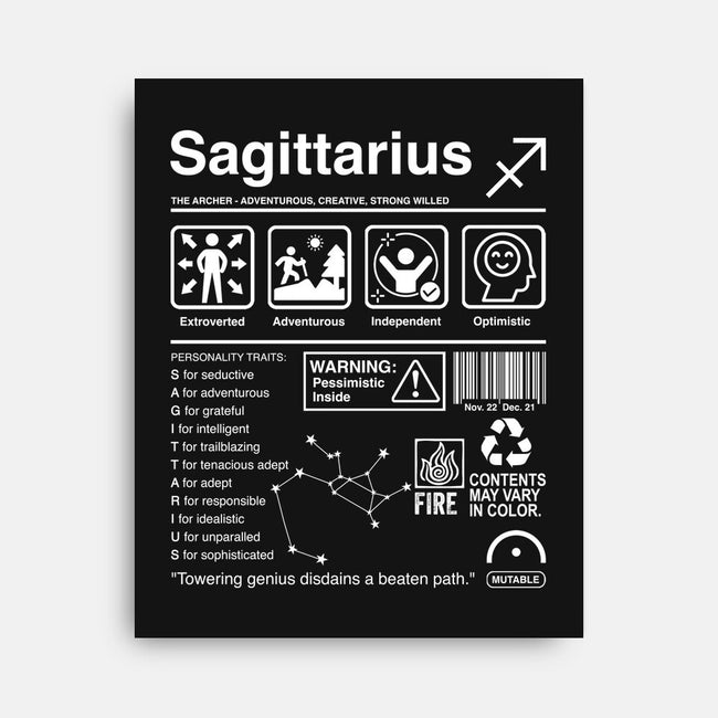 Sagittarius Label-None-Stretched-Canvas-DrMonekers