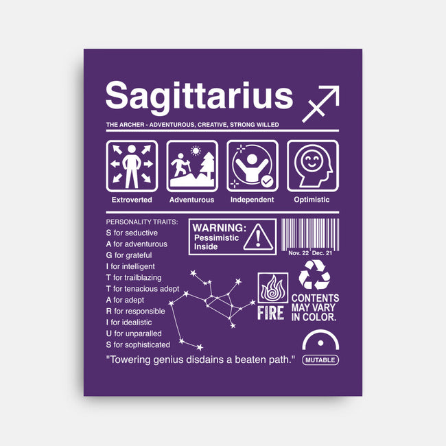 Sagittarius Label-None-Stretched-Canvas-DrMonekers