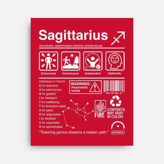 Sagittarius Label-None-Stretched-Canvas-DrMonekers