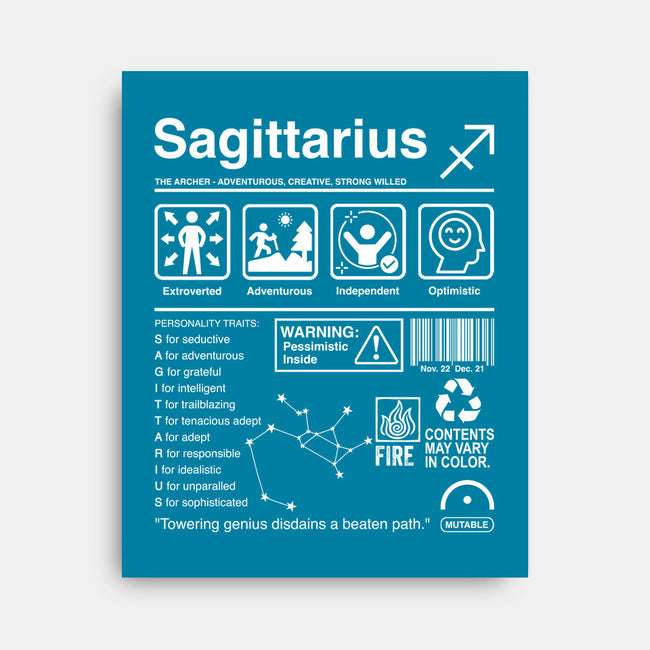Sagittarius Label-None-Stretched-Canvas-DrMonekers