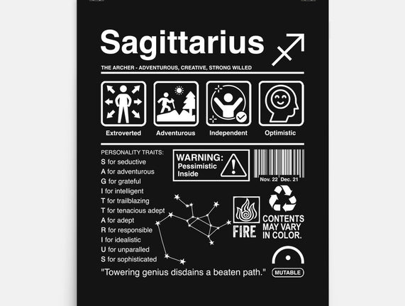 Sagittarius Label